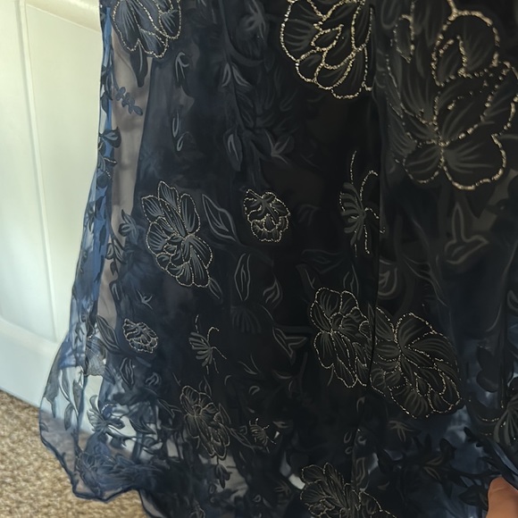 PromGirl Blue Flowy Floral Dress - Picture 4 of 4